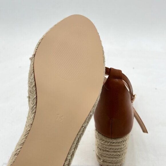 FOWT Brown Espadrille Ankle Straps Buckle Wedge for Women Open Toe Sandals - Picture 6 of 8